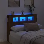 Tăblie de pat cu LED, stejar artizanal, 140x18,5x103,5 cm, lemn GartenMobel Dekor