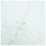Blat masă alb 50x50 cm 6 mm sticlă securizată design marmură GartenMobel Dekor