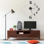 Ceas de perete 3D design modern, negru & alb, 100 cm, XXL GartenMobel Dekor