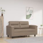 Canapea cu 2 locuri, cappuccino, 120 cm, piele ecologică GartenMobel Dekor