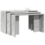 Mese suprapuse, 3 buc., gri beton, lemn prelucrat GartenMobel Dekor