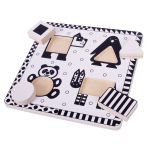 Puzzle alb-negru - animale si forme PlayLearn Toys