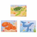 Set 3 puzzle din lemn - Lumea acvatica PlayLearn Toys