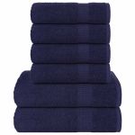 Set prosoape 6 piese Bleumarin 360 g/m² 100% bumbac GartenMobel Dekor