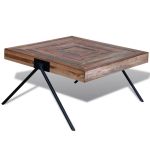 Măsuță de cafea cu picioare în formă de V, lemn de tec reciclat  GartenMobel Dekor