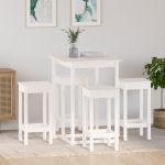 Set mobilier de bar, 5 piese, alb, lemn masiv de pin GartenMobel Dekor