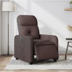 Fotoliu rabatabil electric, maro închis, material textil GartenMobel Dekor