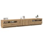 Dulap TV cu LED stejar artizanal 260x35x40 cm lemn prelucrat GartenMobel Dekor