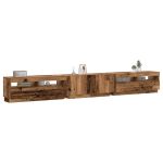 Dulap TV cu lumini LED lemn vechi 300x35x40 cm lemn prelucrat GartenMobel Dekor