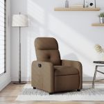 Fotoliu rabatabil, maro, material textil GartenMobel Dekor