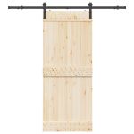 Set feronerie pentru ușă glisantă, negru, 183 cm, oțel GartenMobel Dekor