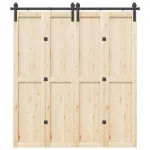 Set feronerie pentru uși glisante, negru, 200 cm, oțel GartenMobel Dekor