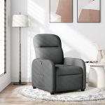 Fotoliu rabatabil, gri închis, material textil GartenMobel Dekor