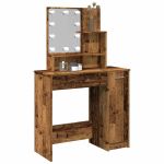 Masă de toaletă cu LED, lemn vechi, 86,5x35x136 cm GartenMobel Dekor