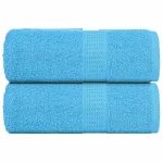 Prosoape pentru oaspeți 2 buc turcoaz 360 g/m² 100% bumbac GartenMobel Dekor