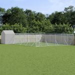 Padoc exterior cu acoperiș argintiu 10x10x2,5 m oțel galvanizat GartenMobel Dekor