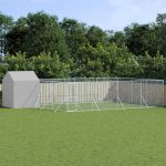 Padoc exterior cu acoperiș argintiu 10x6x2,5 m oțel galvanizat GartenMobel Dekor