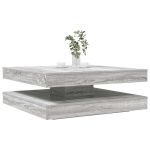 Măsuță cafea rotativă 360 grade, sonoma gri 90x90x34,5 cm GartenMobel Dekor