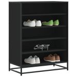 Pantofar, negru, 75x38x97,5 cm, lemn prelucrat/metal GartenMobel Dekor