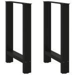 Picioare măsuță de cafea Negru 2 buc 50x(72-73) cm Oțel GartenMobel Dekor