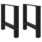Picioare măsuță de cafea Negru 2 buc 60x(42-43) cm Oțel GartenMobel Dekor