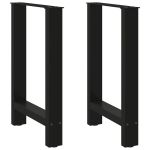 Picioare măsuță de cafea Negru 2 buc 60x(72-73) cm Oțel GartenMobel Dekor