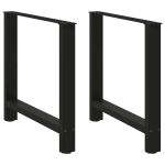 Picioare măsuță de cafea Negru 2 buc 80x(72-73) cm Oțel GartenMobel Dekor