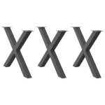 Picioare pentru masă în formă de X 3 buc Antracit Oțel GartenMobel Dekor