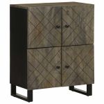 Bufetă neagră 60x33x75 cm lemn masiv de mango GartenMobel Dekor