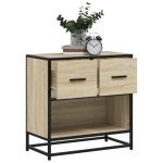 Noptiera din stejar Sonoma 60x31x60 cm lemn prelucrat si metal GartenMobel Dekor