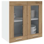 Dulap de bucătărie cu ușă din sticlă Stejar Artisan 60x31x60 cm GartenMobel Dekor