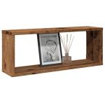 Rafturi perete cub 4 buc. lemn vechi 60x15x23cm, lemn prelucrat GartenMobel Dekor
