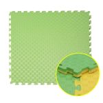 Covoras tip puzzle xxl, spuma eva, 100x100 cm, grosime 2 cm, antiderapant, bicolor culoare produs galben/verde MultiMark GlobalProd