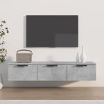 Dulap de perete, gri beton, 102x30x20 cm, lemn compozit GartenMobel Dekor