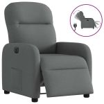 Fotoliu rabatabil electric, gri închis, material textil GartenMobel Dekor