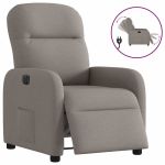 Fotoliu rabatabil electric, gri taupe, material textil GartenMobel Dekor