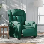 Fotoliu rabatabil electric, verde închis, material textil GartenMobel Dekor