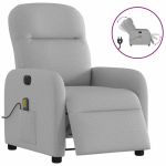Scaun reclinabil electric pentru masaj Cloud Grey Fabric GartenMobel Dekor