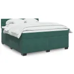 Pat box spring cu saltea, verde închis, 180x200 cm, catifea GartenMobel Dekor