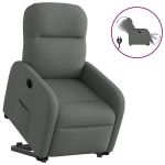 Fotoliu electric rabatabil cu ridicare, gri închis, textil GartenMobel Dekor