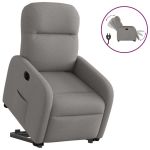 Fotoliu electric rabatabil cu ridicare, gri taupe, textil GartenMobel Dekor