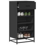 Suport pentru pantofi negru 48x38x97,5 cm Lemn prelucrat GartenMobel Dekor