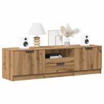 Comodă TV, stejar artizanal, 140x35x40 cm, lemn prelucrat GartenMobel Dekor