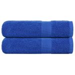Prosoape de baie 2 buc Albastru 100x150 cm 360 g/m² 100% bumbac GartenMobel Dekor
