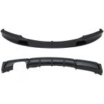 Prelungire Bara Fata si Difuzor Bara Evacuare Stanga Negru Lucios BMW Seria 3 F30 F31 (2011-up) M-Performance Design Performance AutoTuning