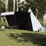 Cort de familie Tipi 6 persoane, alb opac textil impermeabil GartenMobel Dekor