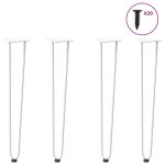 Picioare de masă în ac de păr 4 buc Oțel solid alb 72 cm GartenMobel Dekor