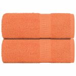 Prosoape pentru oaspeți 2 buc Portocaliu 360 g/m² 100% bumbac GartenMobel Dekor