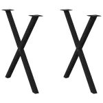 Picioare pentru masă în formă de X 2 buc Negru Oțel GartenMobel Dekor