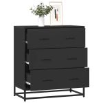 Dulap, negru, 68x35x76 cm, lemn prelucrat și metal GartenMobel Dekor